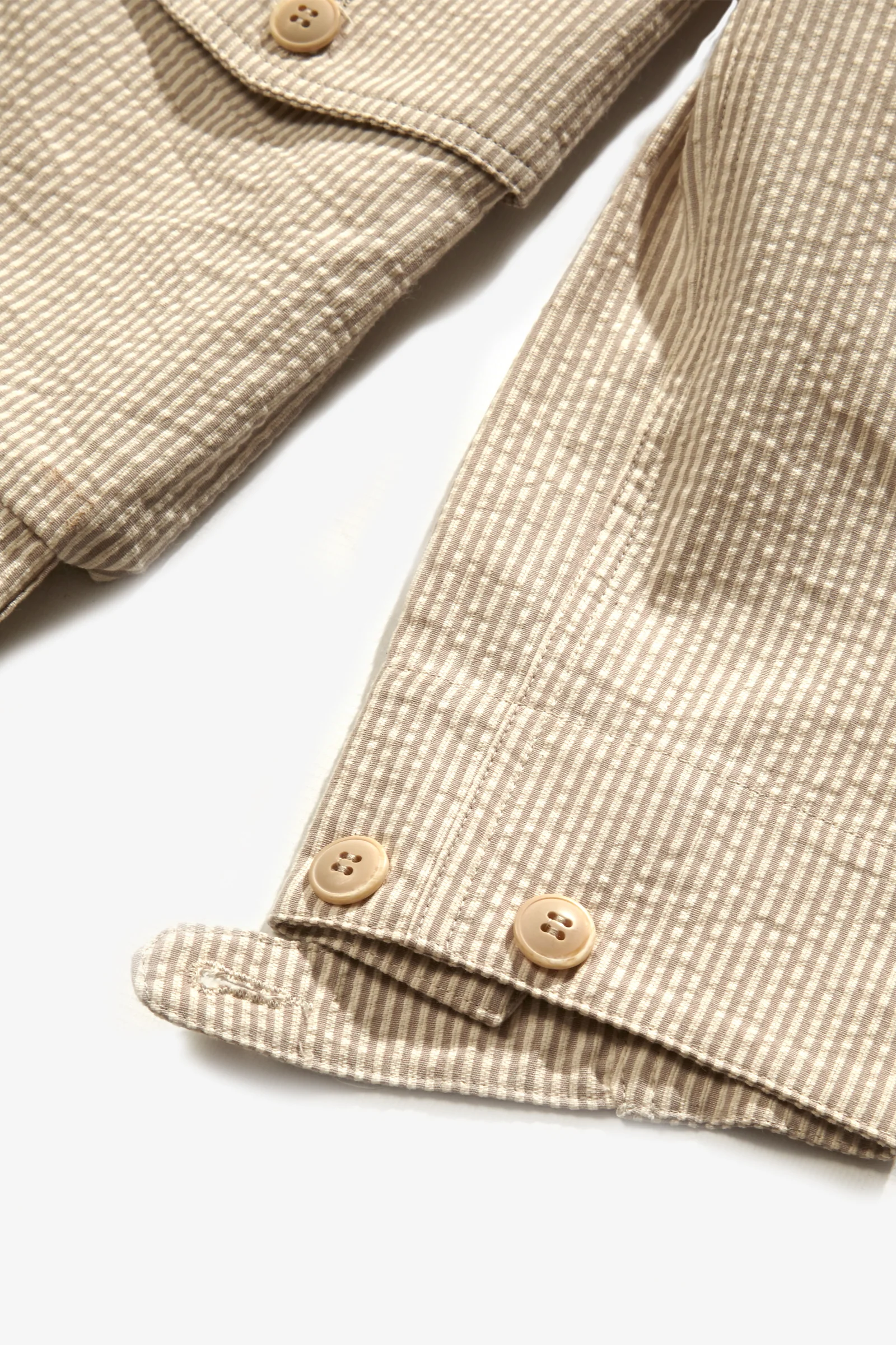 Blacksmith - Seersucker Chore Overshirt - Sand - Image 5
