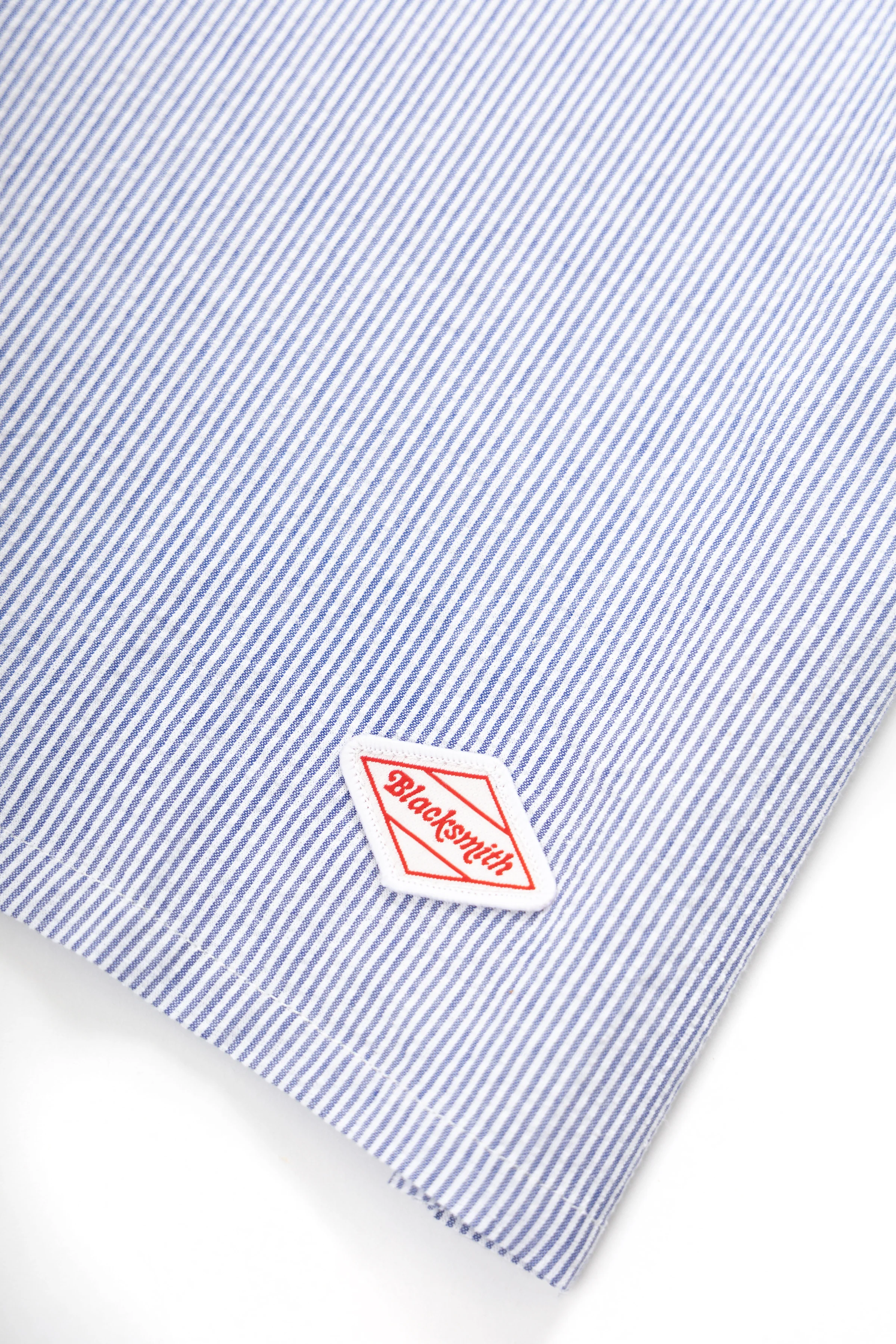 Blacksmith - Short Sleeved Popover Shirt - Blue Seersucker - Image 6