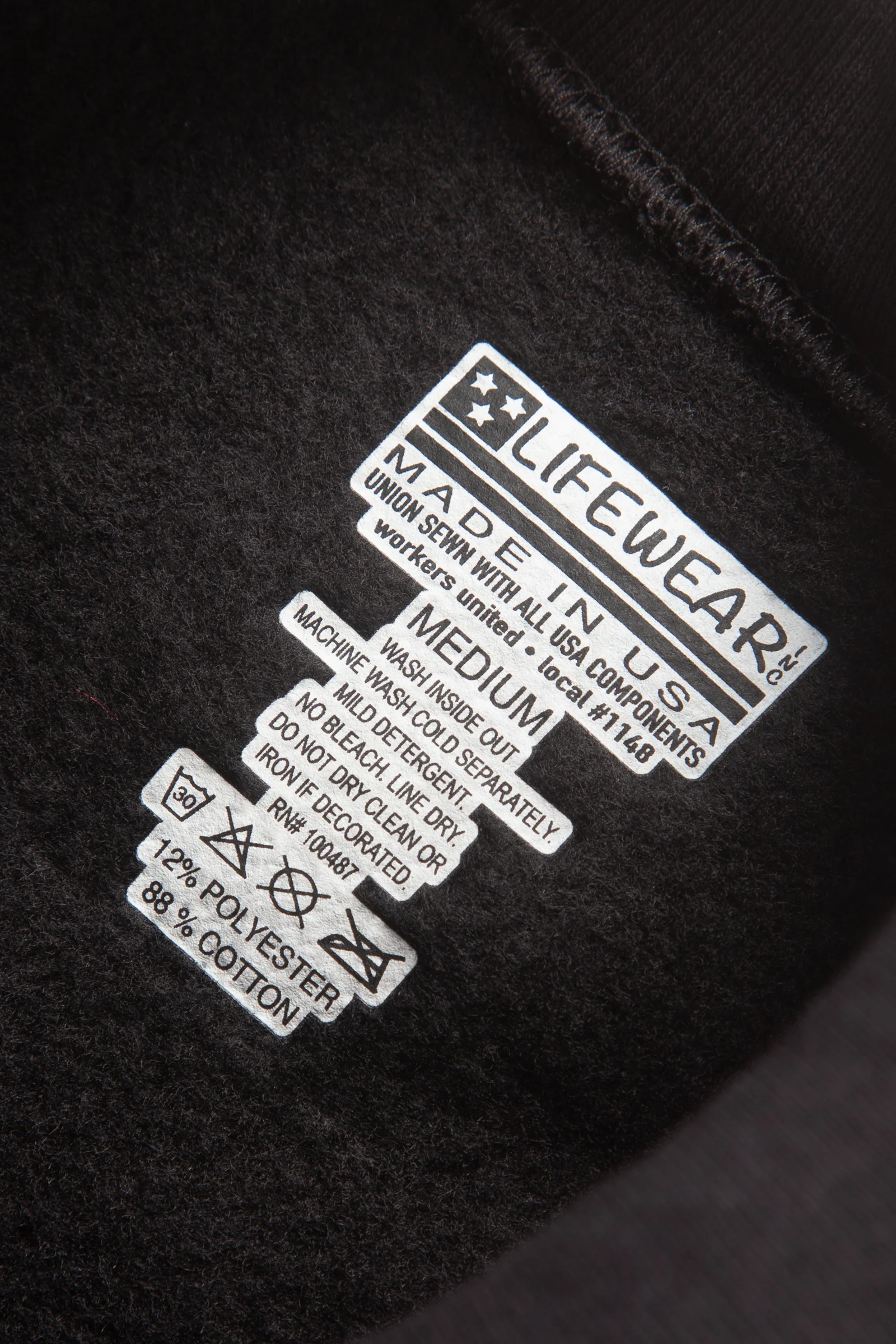 Lifewear USA - 12oz Hoodie - Black - Image 4