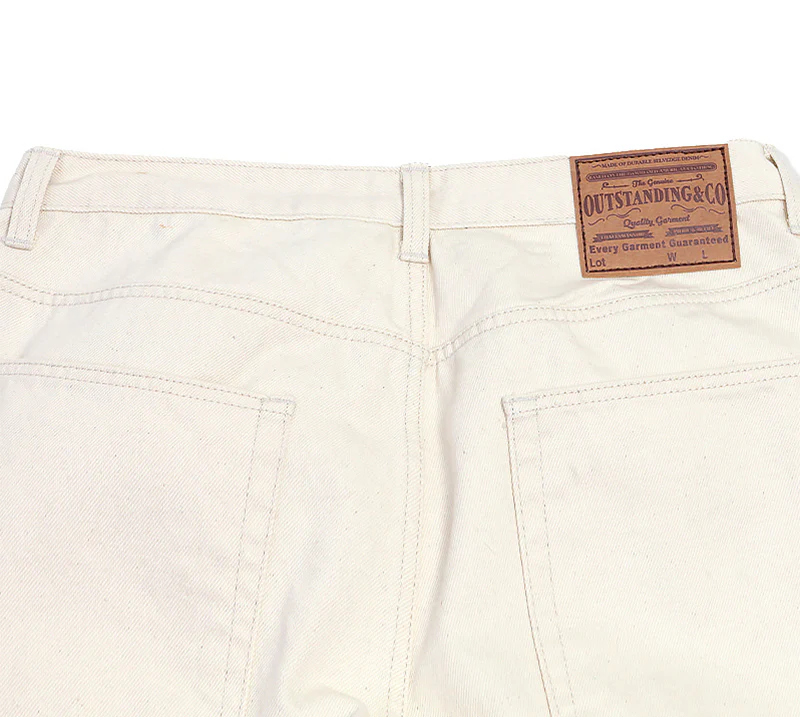 Outstanding & Co. - Wide Washed Jeans - Oatmeal - Image 5