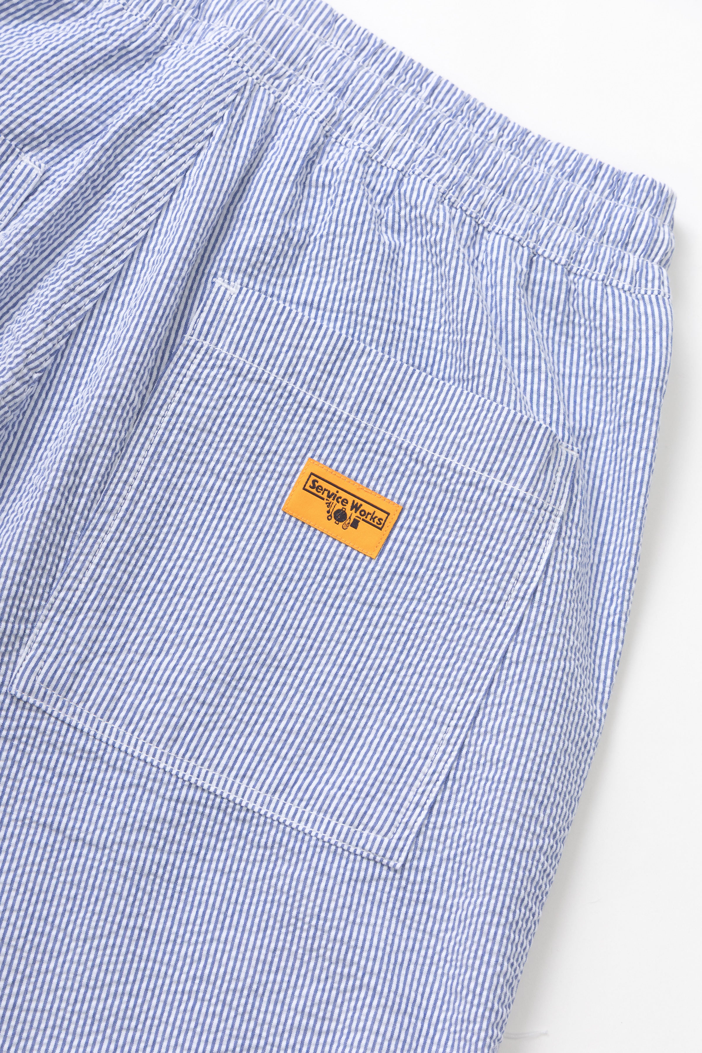 Service Works - Seersucker Chef Shorts - Navy Stripe - Image 4