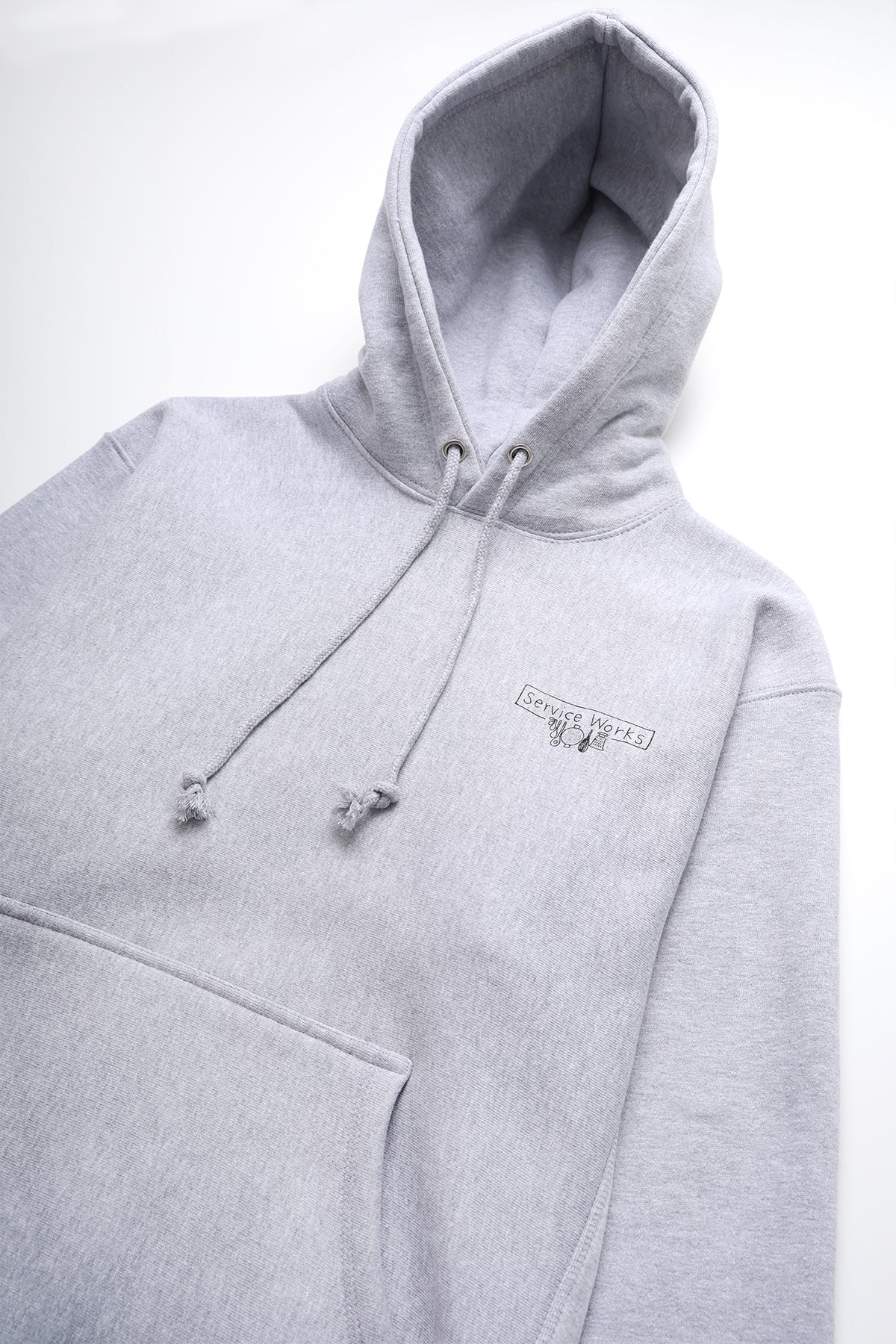 Service Works - 12oz Scribble Logo Hoodie - Grey - Image 2