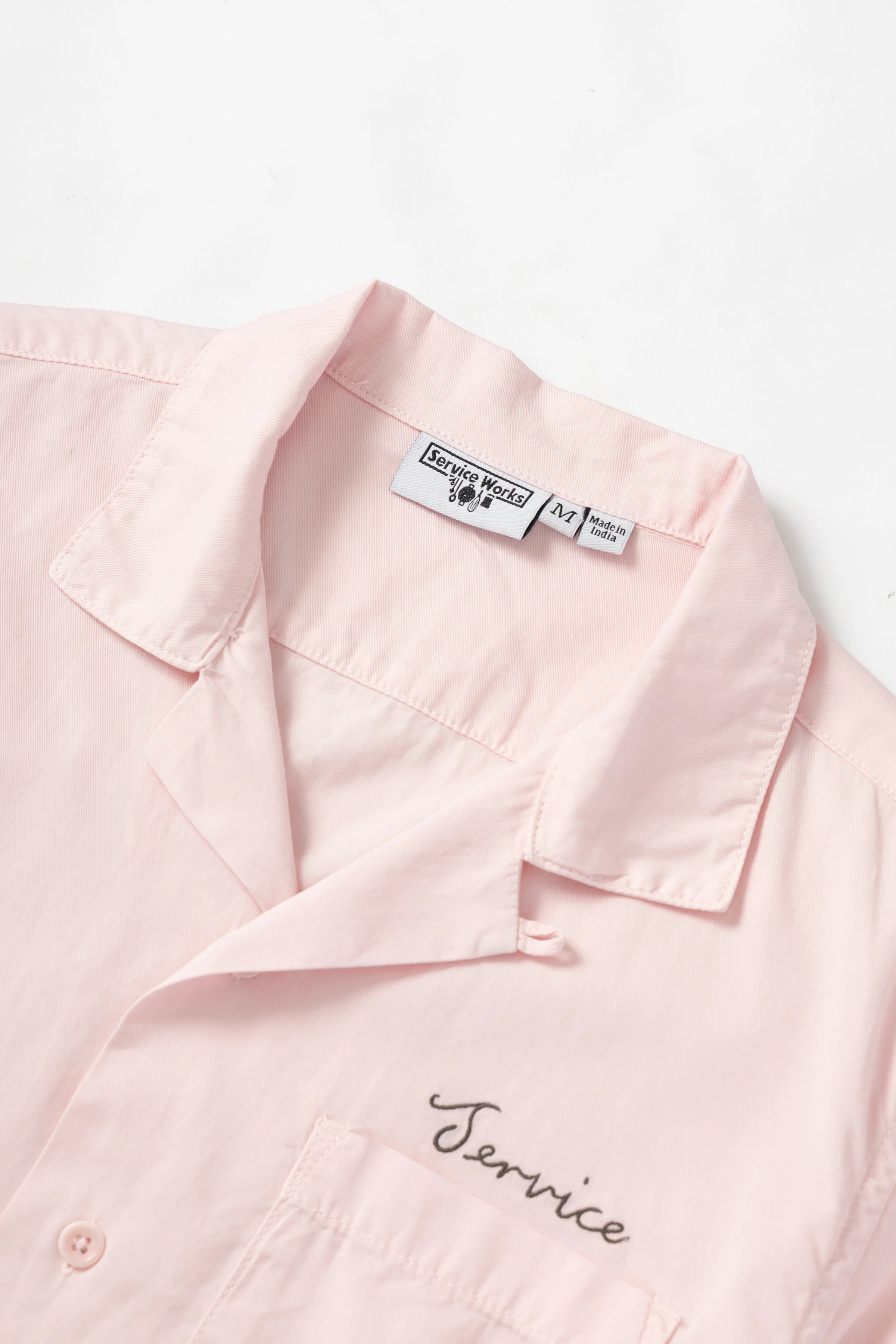 Service Works - Embroidered Resort Shirt - Dusty Pink - Image 4