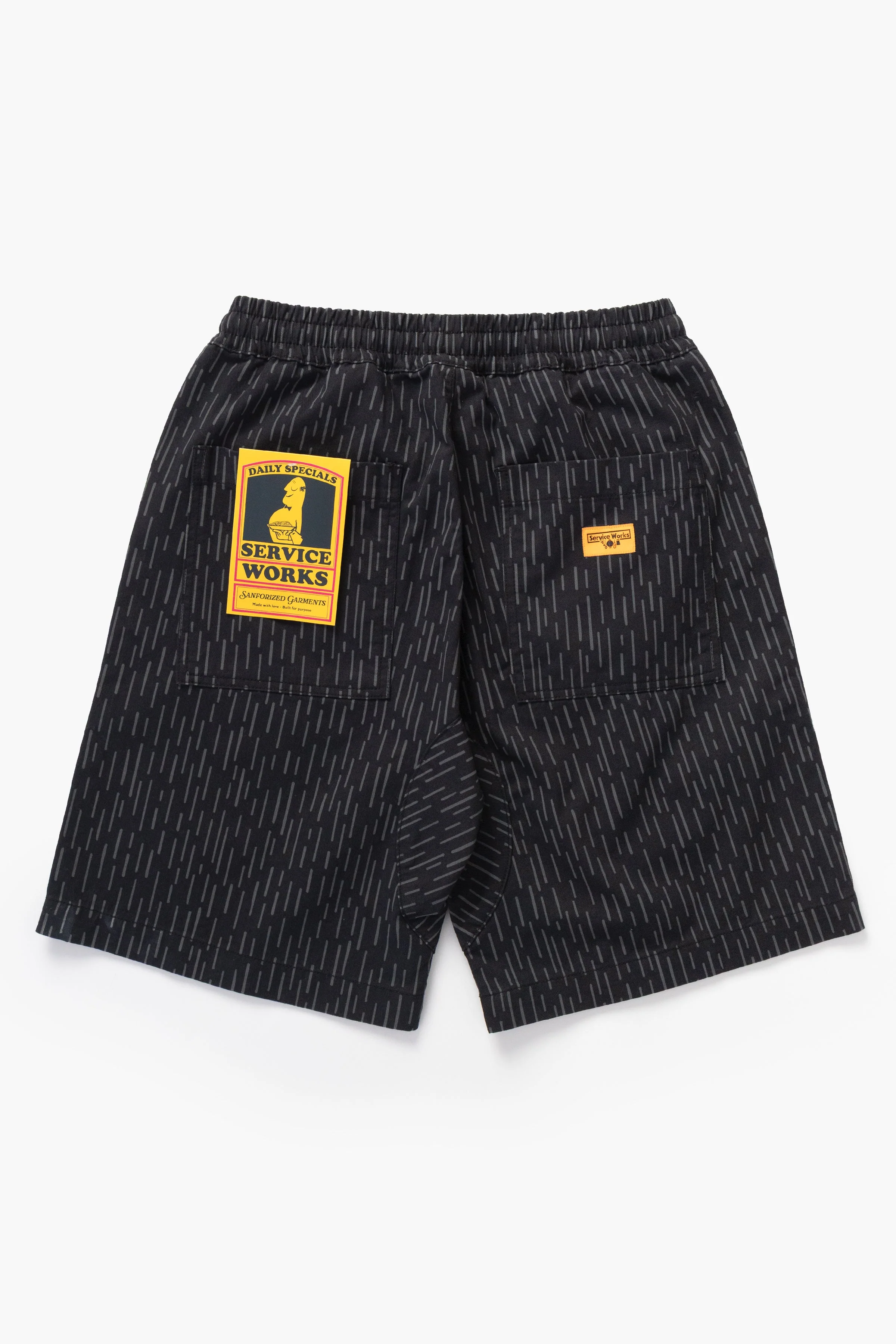 Service Works - Patterned Chef Shorts - Raindrop Mono - Image 5