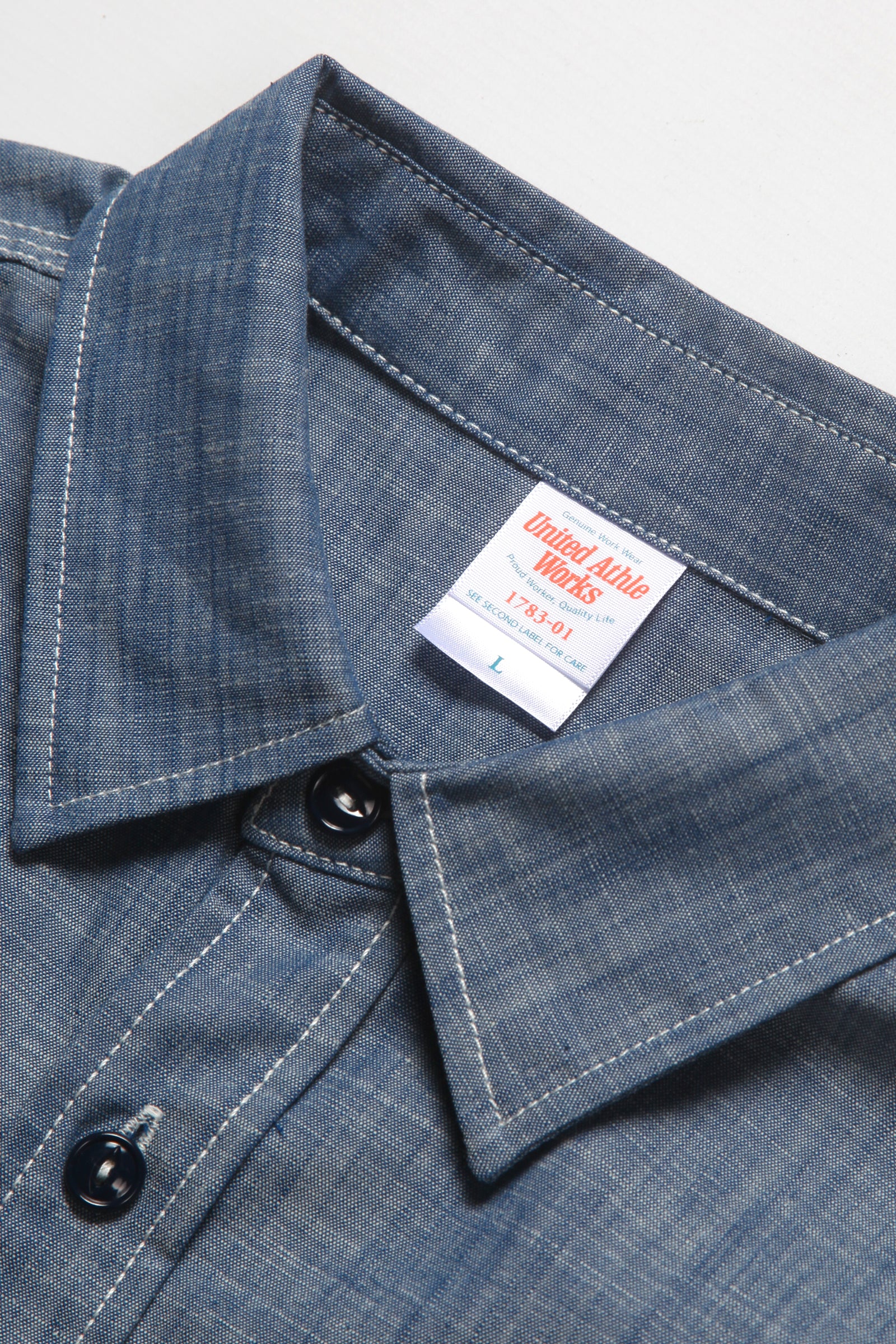 United Athle Works - 1783 Chambray Shirt - Indigo - Image 3